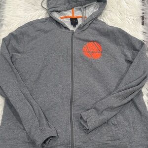 Armani Exchange Gray Hoodie with Orange Logo